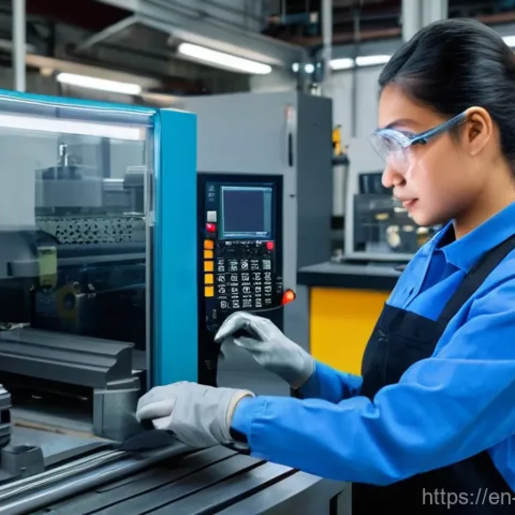 기계가공 자격증 실기 시험장 팁 - **Prompt:** A focused and diligent machinist, a young man or woman in their early twenties, wearing ...