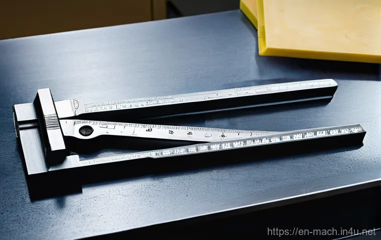 기계가공 실기 작업 매뉴얼 - **"A close-up, highly detailed shot of a skilled machinist's hands, wearing clean, fitted work glove...
