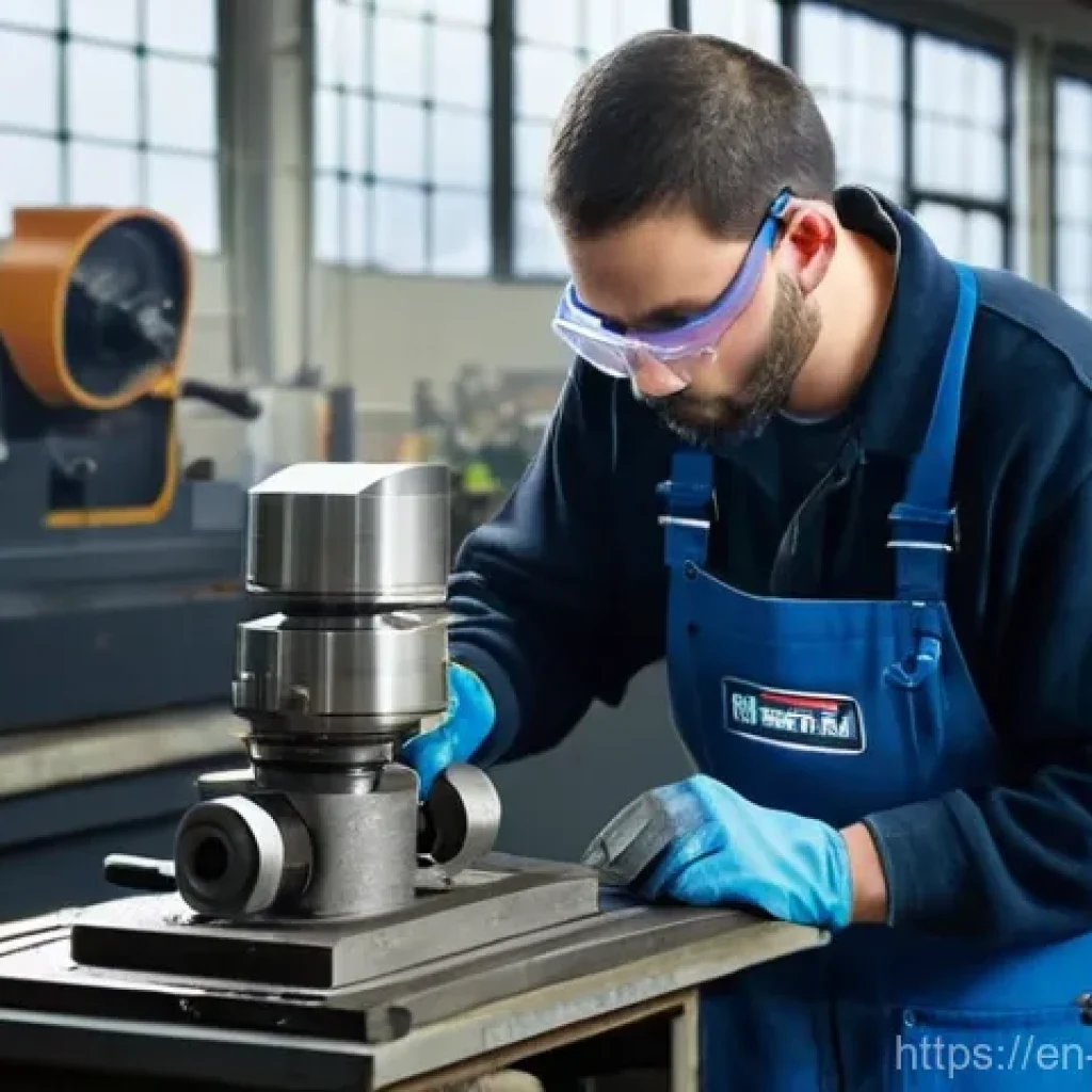 기계가공 자격증 추천 교재 - **A Focused Apprentice at a Manual Mill.**
    A young, determined apprentice machinist, wearing cle...