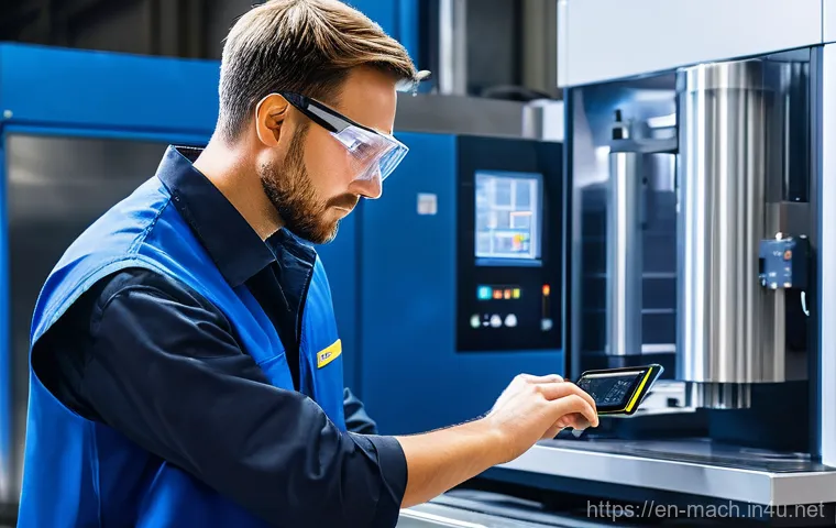 기계가공 자격증 추천 교재 - **Deciphering a Complex Blueprint with GD&T.**
    A seasoned, experienced female machinist, dressed...