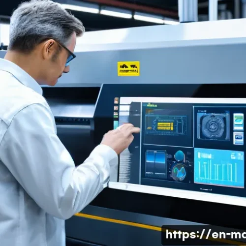 기계가공 관련 최신 설비 리뷰 - A state-of-the-art AI-powered CNC machining center operating in a modern industrial workshop, featur...