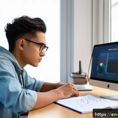 Home 31 기계가공 필기시험 학습법 - A focused young adult male studying machining theory at a modern desk setup, wearing casual clothes ...