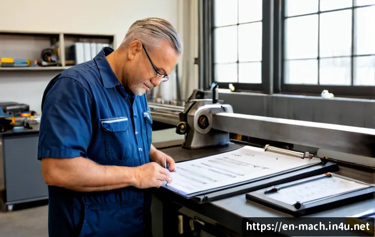 기계가공 자격증 유지 및 갱신 방법 - Photorealistic certification renewal concept in a clean American machine shop office, skilled middle...